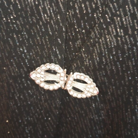 Elegant Black Sparkle Evening Twin Set Blouse sz 12 - Picture 5 of 9